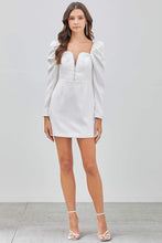 Load image into Gallery viewer, Donna Puff Long Slv Dress - White
