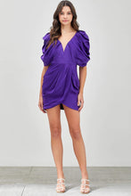 Load image into Gallery viewer, Francesca Draped Slv Dress - Purple
