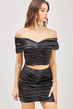 Load image into Gallery viewer, Tyra Satin Pleated Top - Black
