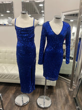 Load image into Gallery viewer, Joelle L/S Sequin Dress - Royal
