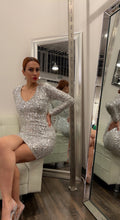 Load image into Gallery viewer, Joelle L/S Sequin Dress - Silver
