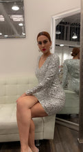 Load and play video in Gallery viewer, Joelle L/S Sequin Dress - Silver
