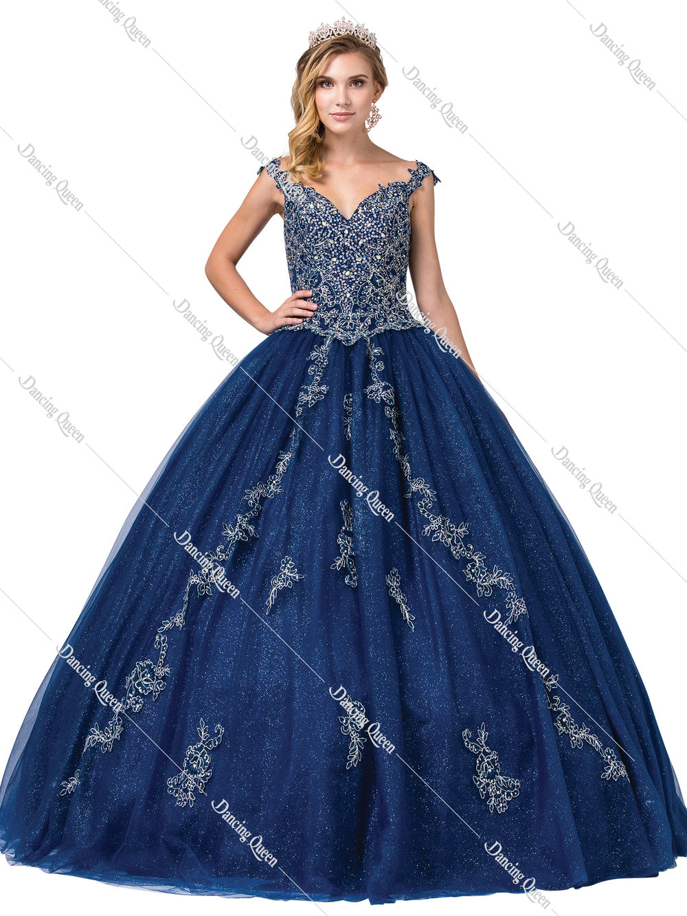 dancing queen navy blue dress Dancing Queen 5037 Long Quinceanera Dress Navy / 3XLarge