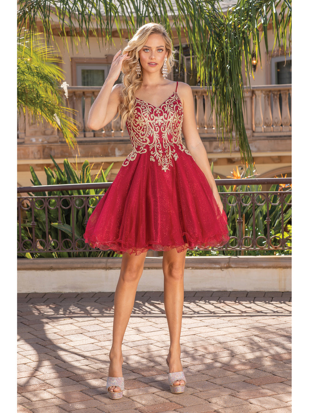 open lace back dress Dancing Queen Red Floral Bra Cup Mini Dress