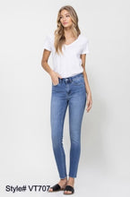 Load image into Gallery viewer, Vervet Mid Rise Raw Hem Skinny Jeans
