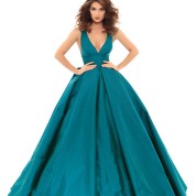 green emerald velvet dress Tarik Ediz 92441 Dress main image 0