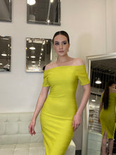 Load image into Gallery viewer, Ava Bandage Midi Dress - Citrus
