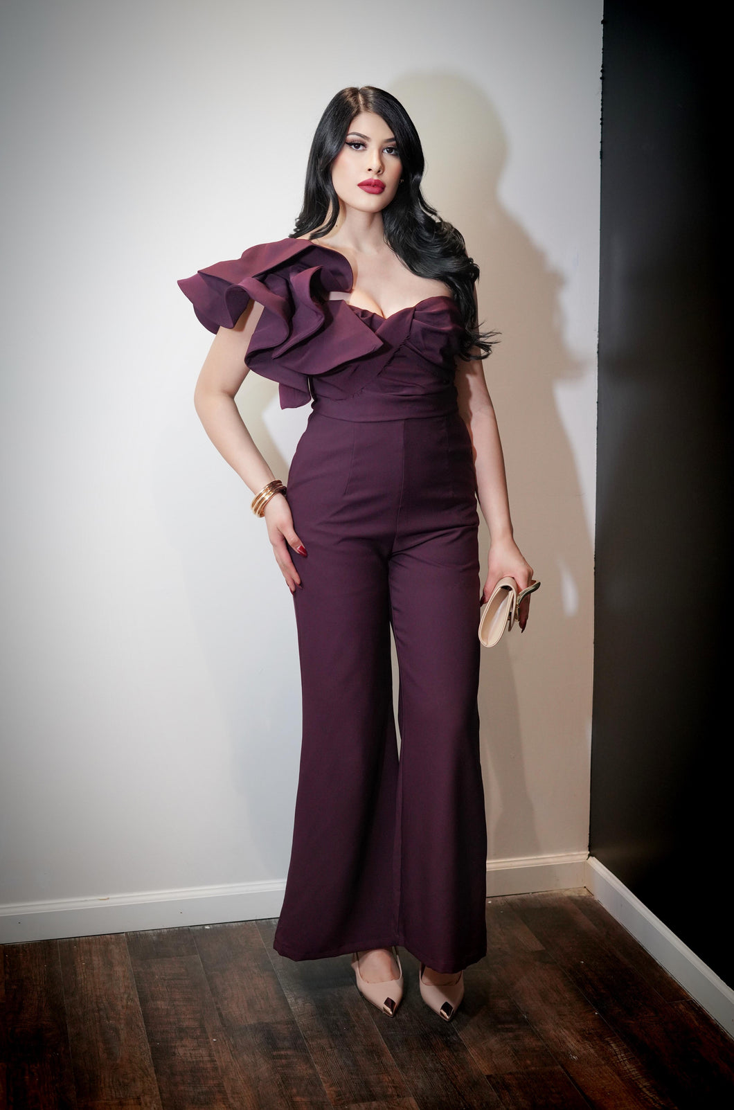 Alma Side Ruffle Jumpsuit