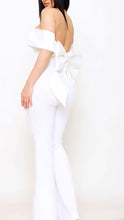 Load image into Gallery viewer, Amber O/S Satin Bow Jumpsuit- White

