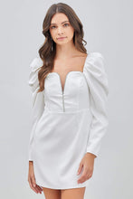 Load image into Gallery viewer, Donna Puff Long Slv Dress - White
