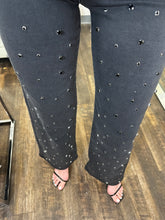 Load image into Gallery viewer, Marta Black Reinstone Jeans - Black
