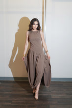 Load image into Gallery viewer, Bethany Bubble Bottom Maxi Dress- Beige/mocha

