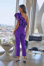 Load image into Gallery viewer, Madonna Ruffle Jumpsuit - Grape
