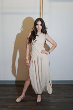 Load image into Gallery viewer, Bethany Bubble Bottom Maxi Dress- Beige/mocha
