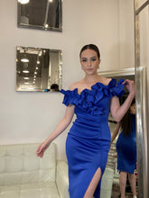 Load image into Gallery viewer, Ava Ruffle Midi Dress - Royal Blue

