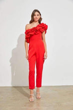 Load image into Gallery viewer, Madonna Ruffle Jumpsuit - Red
