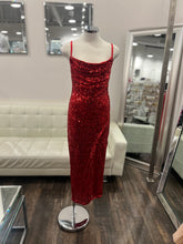 Load image into Gallery viewer, Joelle Sequin Midi Dress - Red
