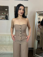 Load image into Gallery viewer, Isla Button Down Tube Top- Taupe
