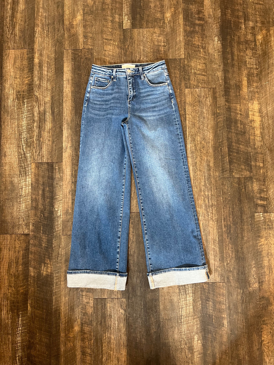Risen TC High Rise Wide Cuffed Jeans