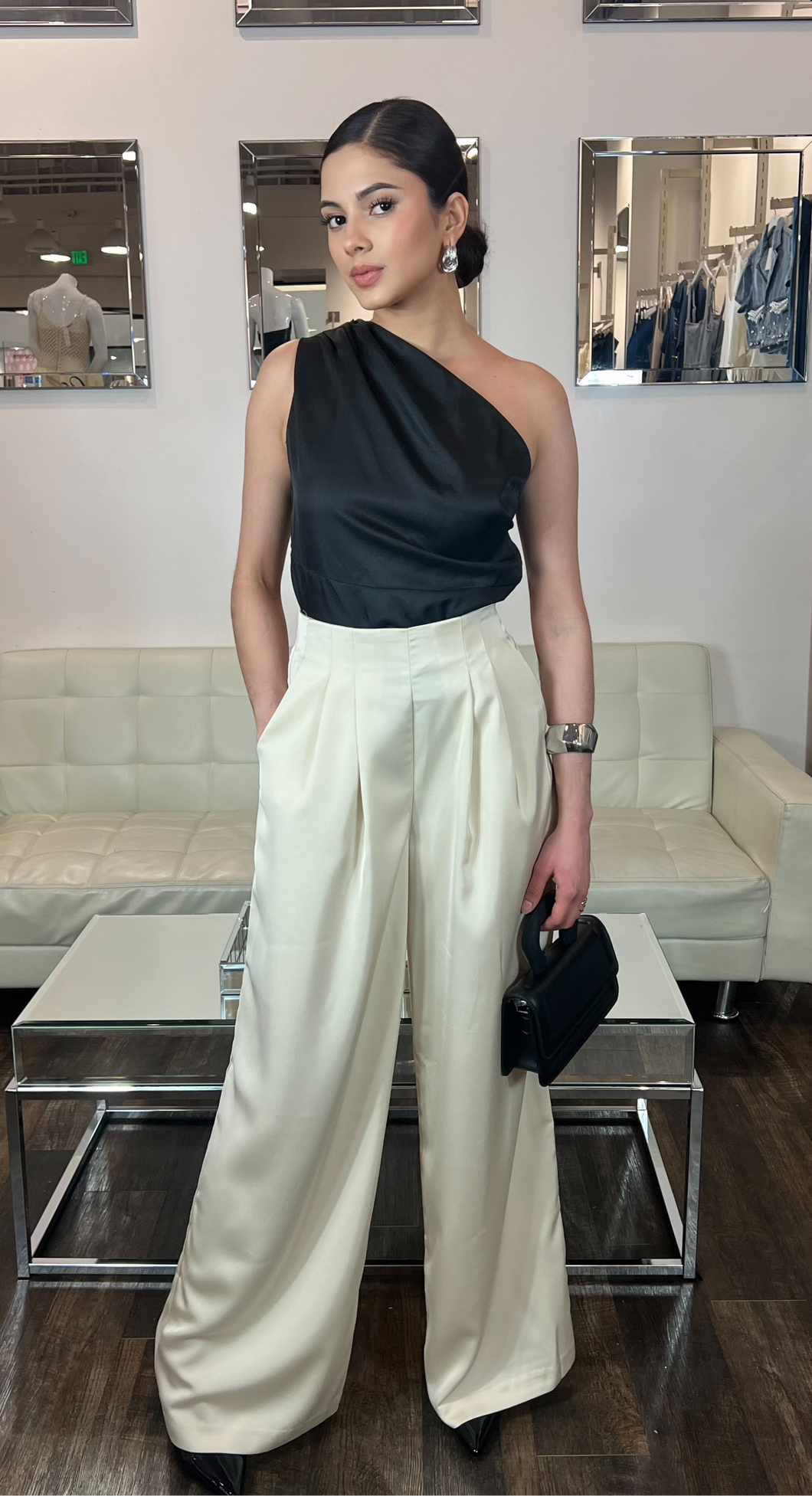 Ibiza Pleats Wide Pants - Ivory