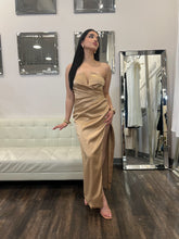 Load image into Gallery viewer, Selene Satin Tube Draped Dress
