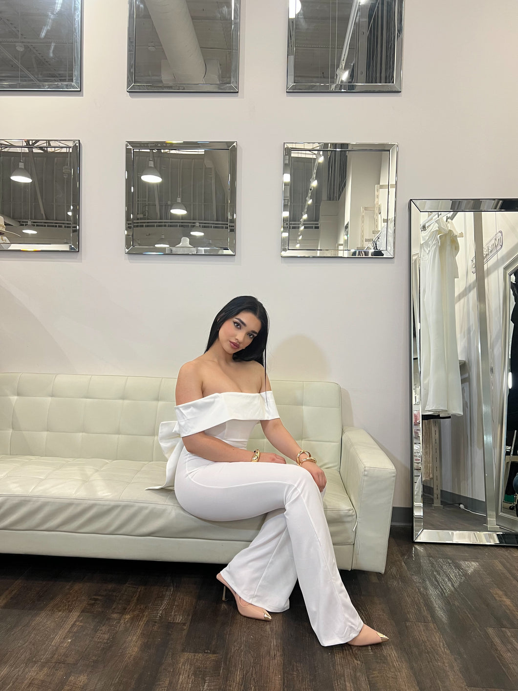 Amber O/S Satin Bow Jumpsuit