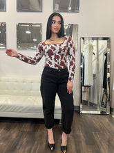 Load image into Gallery viewer, Clemen Cow Print Sweater Top

