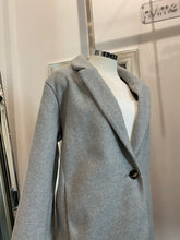 Load image into Gallery viewer, Mia One Button Long Coat Grey
