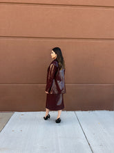 Load image into Gallery viewer, Jessica Patent Pencil Skirt Burgundy

