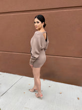 Load image into Gallery viewer, Zoe L/S Wrap Sweater Dress Taupe
