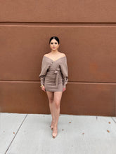 Load image into Gallery viewer, Zoe L/S Wrap Sweater Dress Taupe
