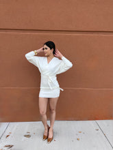 Load image into Gallery viewer, Zoe L/S Wraps Sweater Dress Cream
