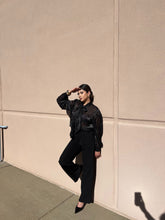 Load image into Gallery viewer, Karen Sheer Pearl Blouse Black
