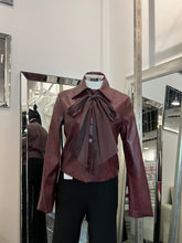 Load image into Gallery viewer, Renata Pu Bow Jacket- Wine
