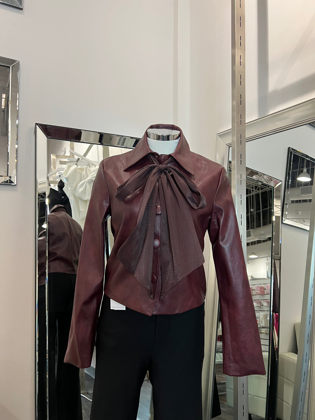 Renata Pu Bow Jacket- Wine