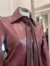 Load image into Gallery viewer, Renata Pu Bow Jacket- Wine
