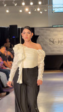Load image into Gallery viewer, Aria Long Sleeve Ruffle Rushed Top
