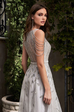 Load image into Gallery viewer, Beaded Silver Gown B710
