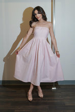 Load image into Gallery viewer, Victoria Tube A Line Midi Dress Pink/Black
