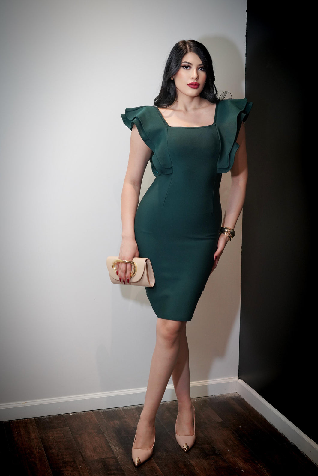 Nora Ruffle Bandage Dress