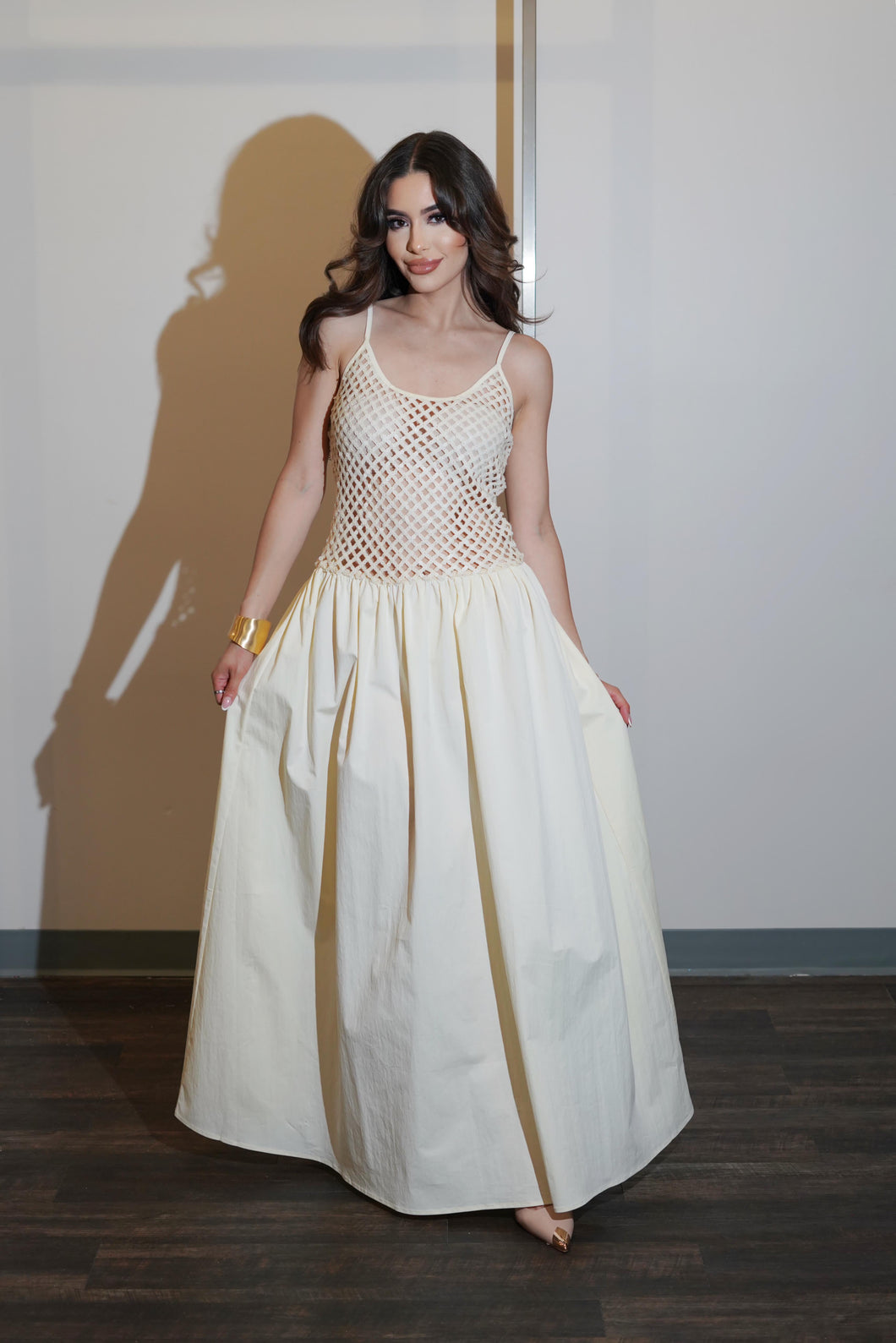 Courtney Sequin A Line Maxi Dress
