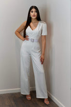 Load image into Gallery viewer, Nicolle Fringe Slv Jumpsuit - White
