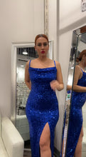 Load and play video in Gallery viewer, Joelle Sequin Midi Dress - Royal
