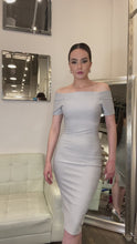 Load and play video in Gallery viewer, Ava Bandage Midi Dress - Silver
