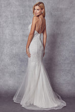 Load image into Gallery viewer, Glitter mesh fitted evening prom gown. Juliet Collection 277
