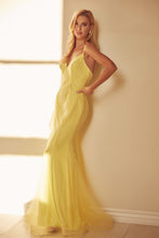 Load image into Gallery viewer, Glitter mesh fitted evening prom gown. Juliet Collection 277
