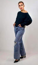 Load image into Gallery viewer, Teal Ribbed Dolman Knit Sweater
