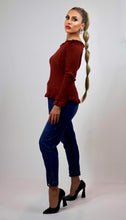 Load image into Gallery viewer, Coqnac L/S Ruffle Knit Top
