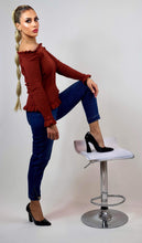 Load image into Gallery viewer, Coqnac L/S Ruffle Knit Top
