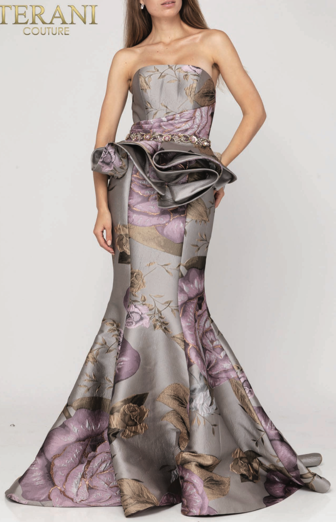 terani couture purple dress Terani Couture 262E7082 - Long Tafetta A-line Dress